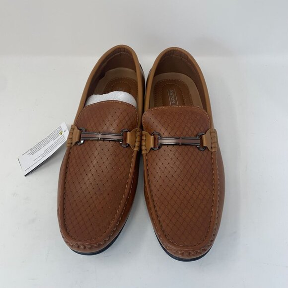 Aston Marc Step-01 Embossed Driving Loafers Men's 10.5M‎ Tan Slip-on Shoes S0693 - Picture 3 of 12